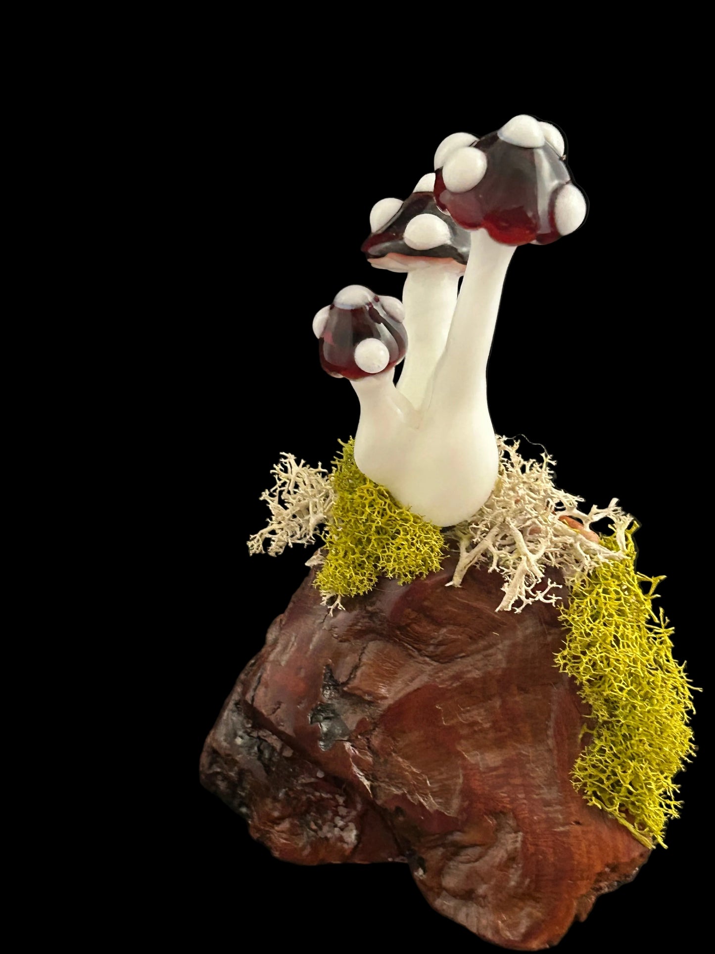 Red Mushroom Cluster Sculpture