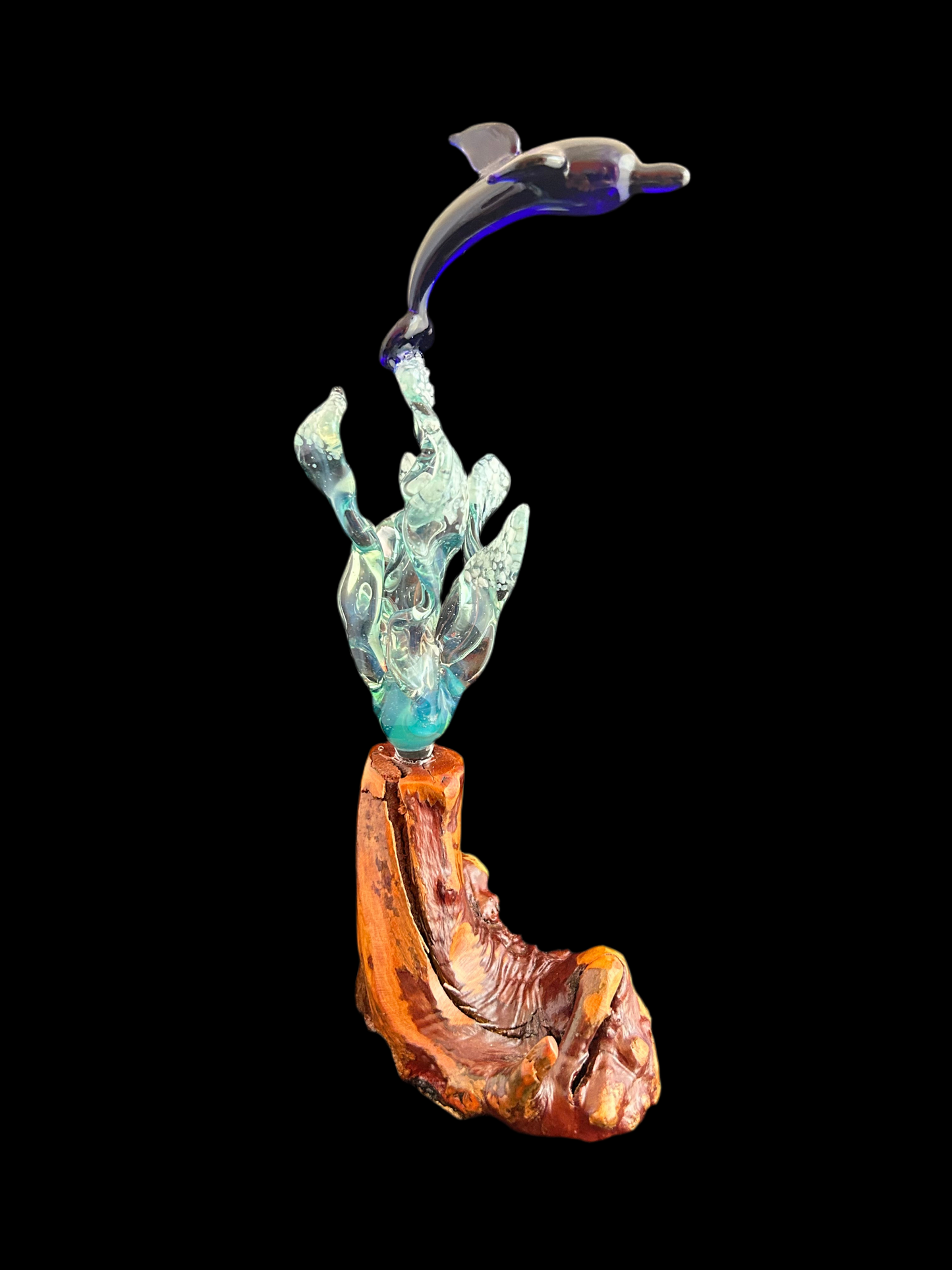 Blue & Light Blue Dolphin Sculpture