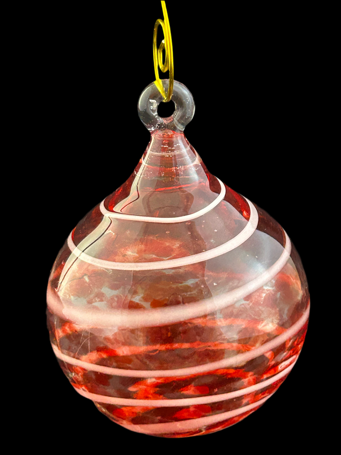 Red & White Striped Bulb Ornament 2