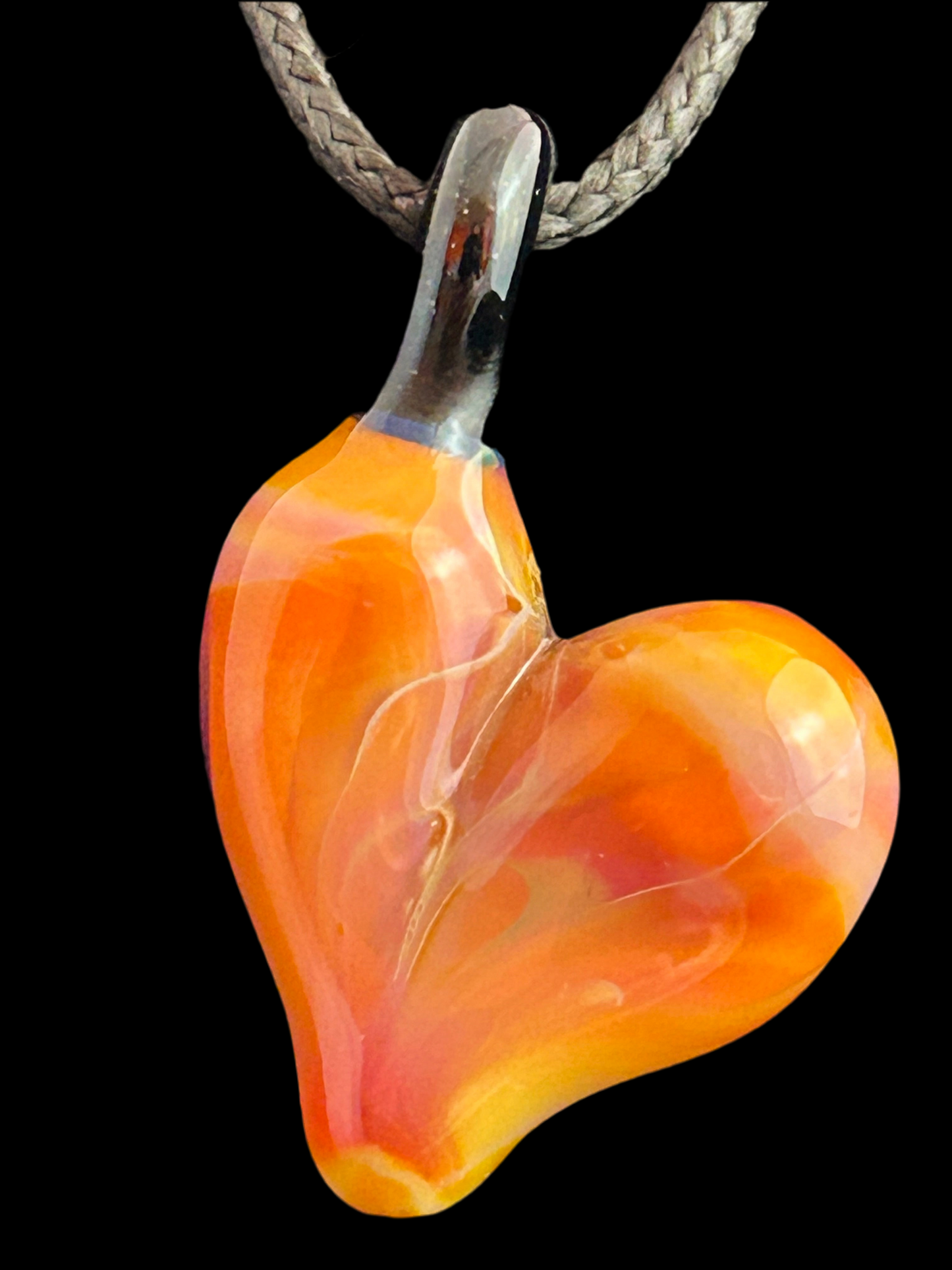 Orange Heart Pendant