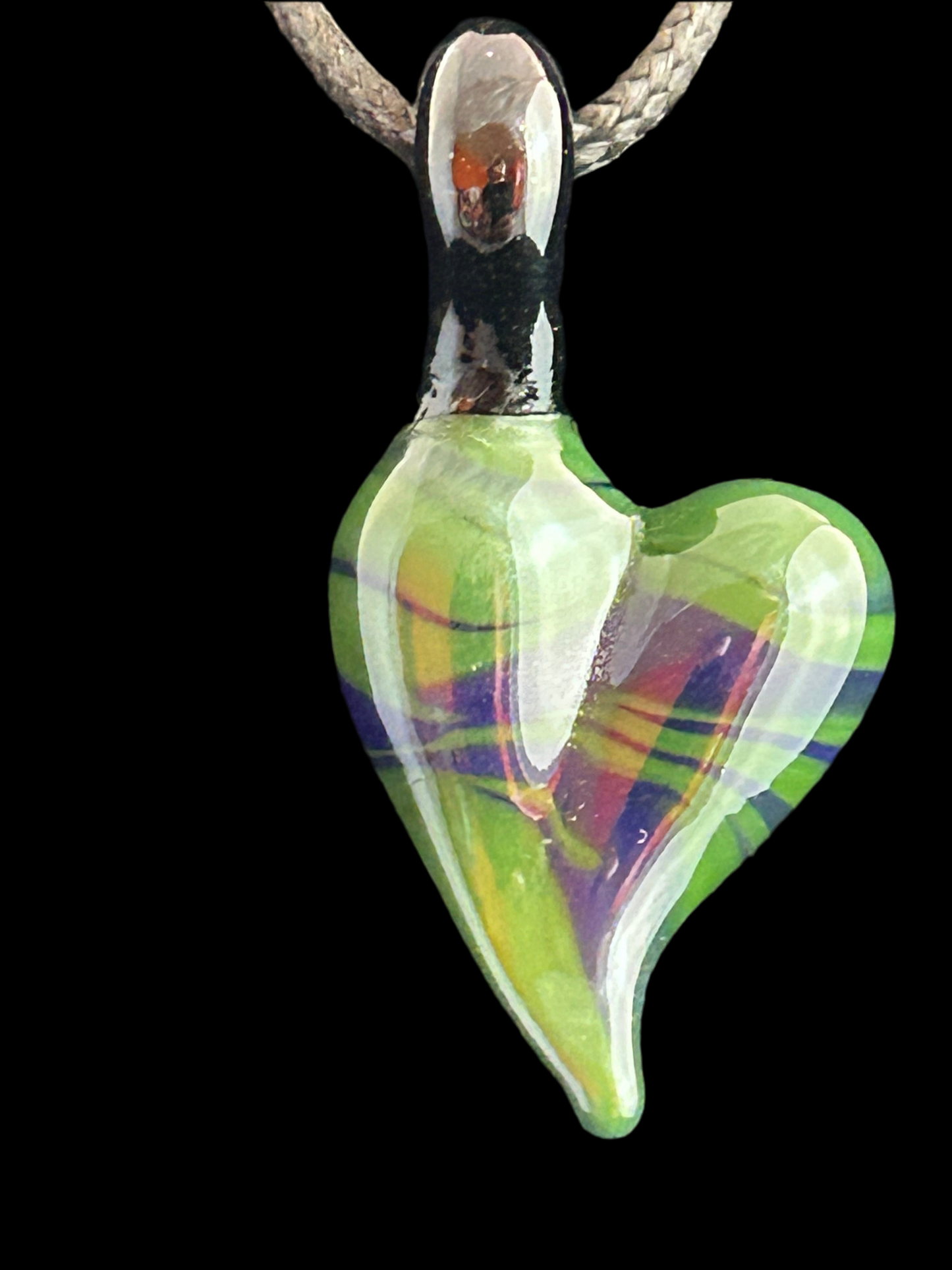Green & Purple Heart Pendant