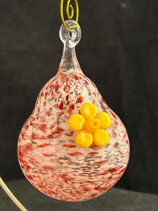 Red And White Speckled Hummingbird Feeder