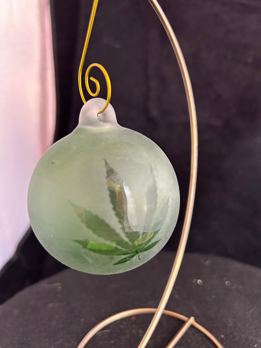 Green "Leaf" Bulb Ornament #1
