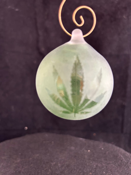 Green "Leaf" Bulb Ornament #2