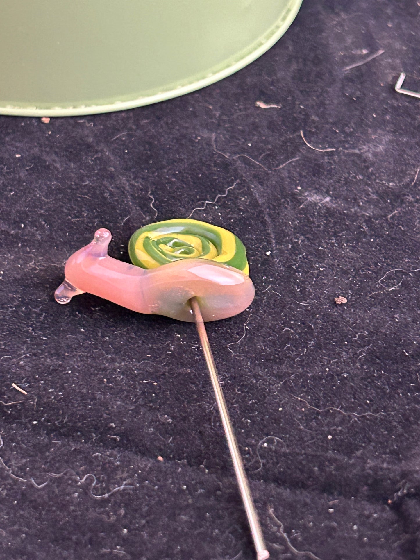 Green & Yellow Snail Plant Stake