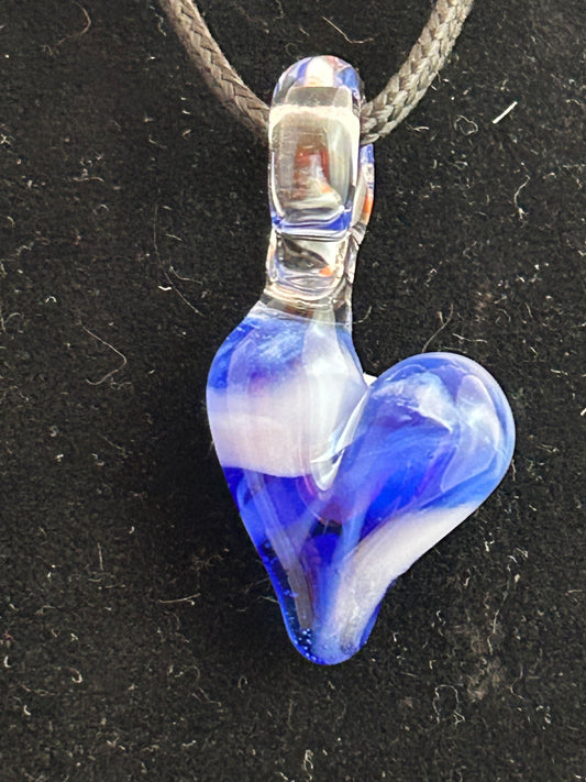 Blue &  White Heart Pendant
