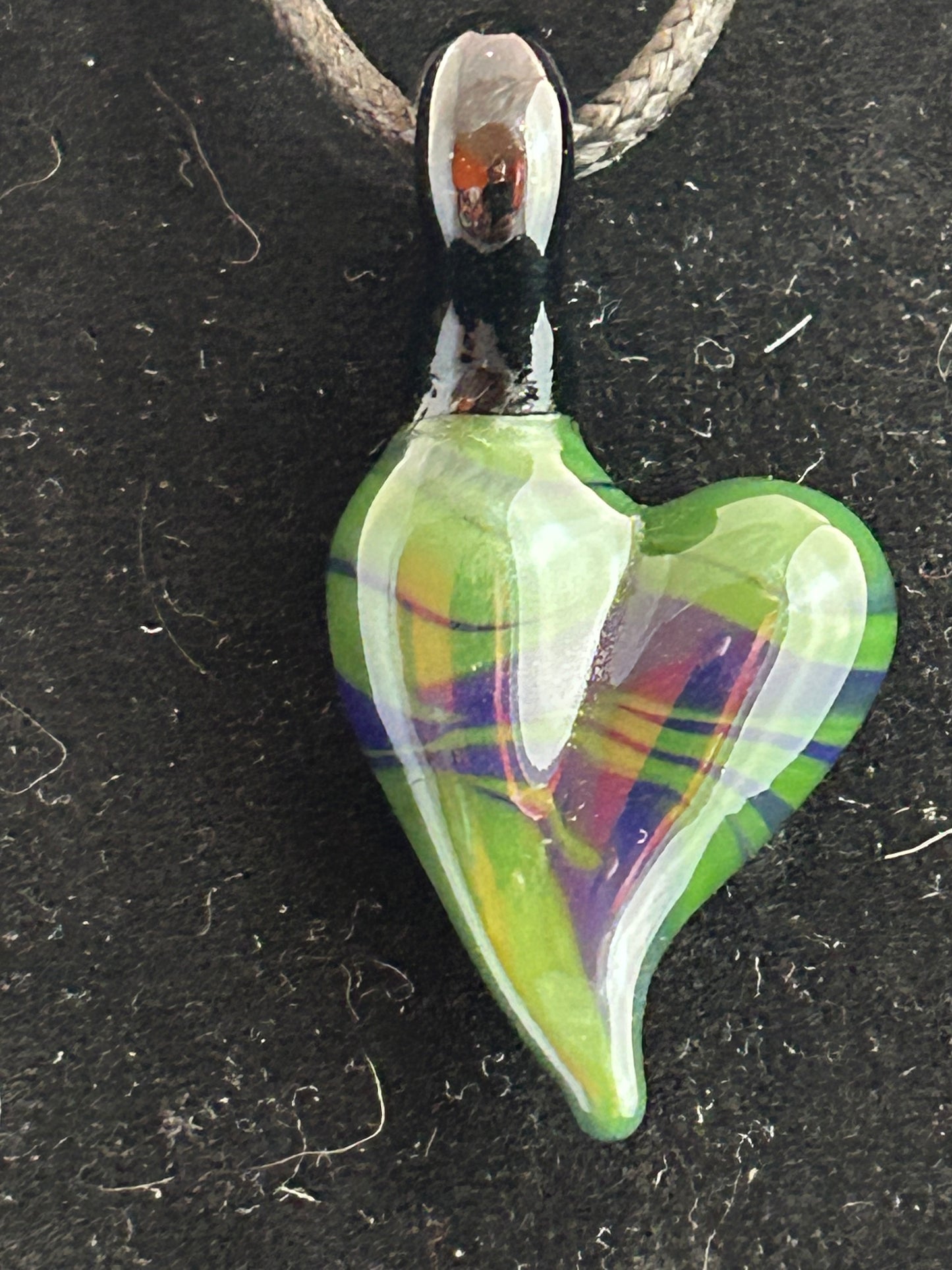 Green & Purple Heart Pendant