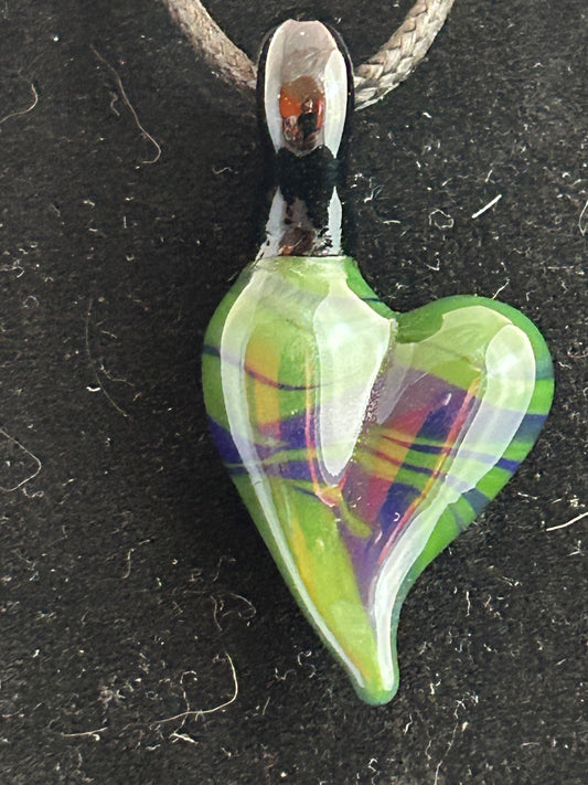 Green & Purple Heart Pendant
