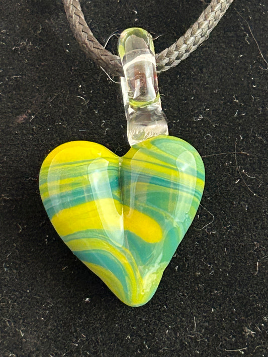 Green & Yellow Heart Pendant