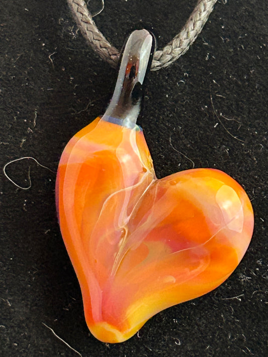 Orange Heart Pendant