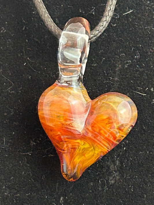 Orange Heart Pendant #2