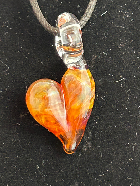 Orange Heart Pendant #3