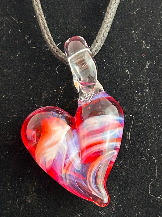 Red & White Heart Pendant