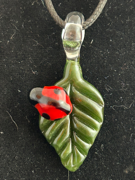 Ladybug Leaf Pendant #2