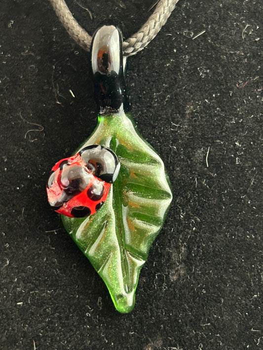 Ladybug Leaf Pendant