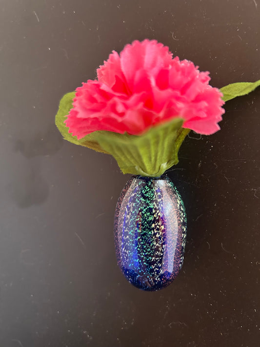 Mini Vase Blue Dichro Magnet