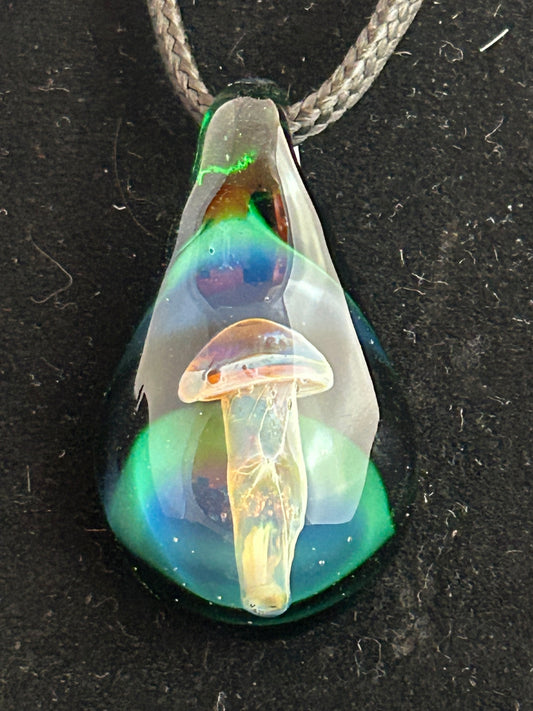 Green & Blue Mushroom Pendant