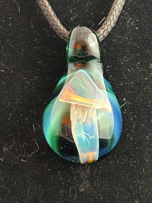 Green & Blue Mushroom Pendant #2