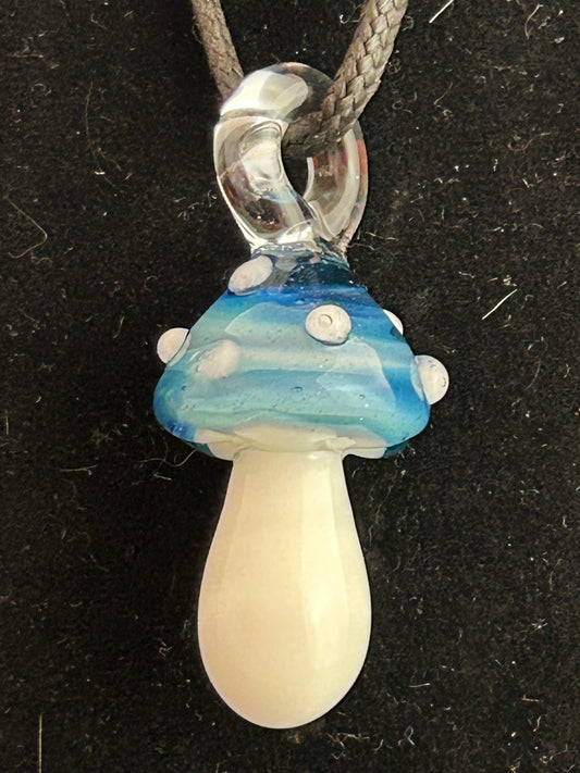 Light Blue Mushroom Pendant
