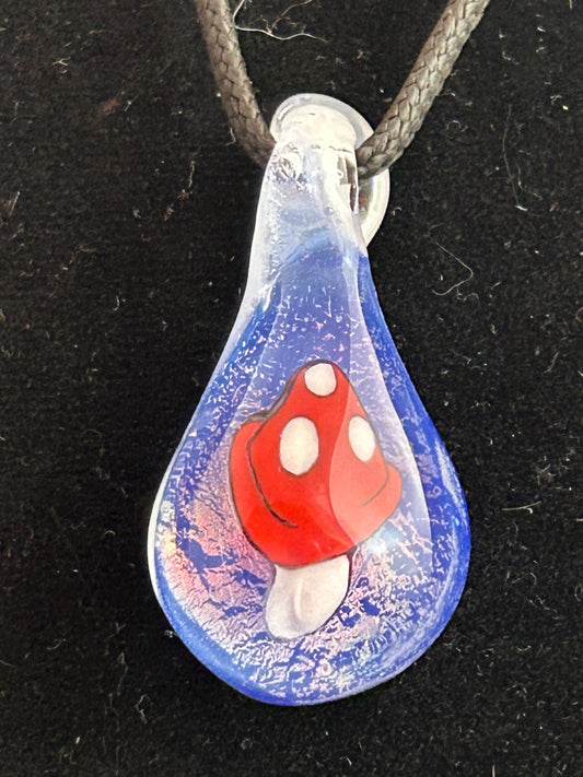 Purple & Red Mushroom Pendant