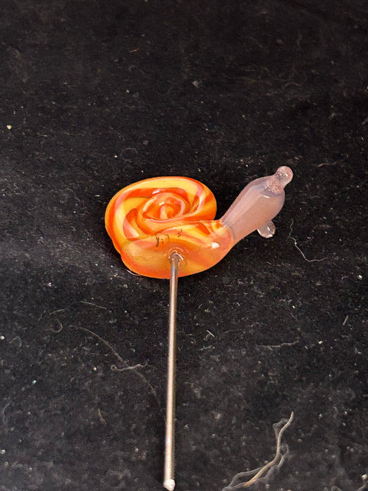 Orange & Red Snail Plant Stake