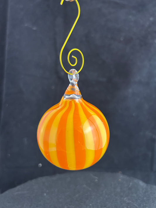 Orange Stripe Bulb Ornament