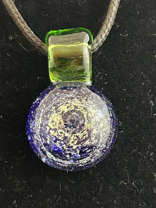 Blue & Green Dichro Round Pendant