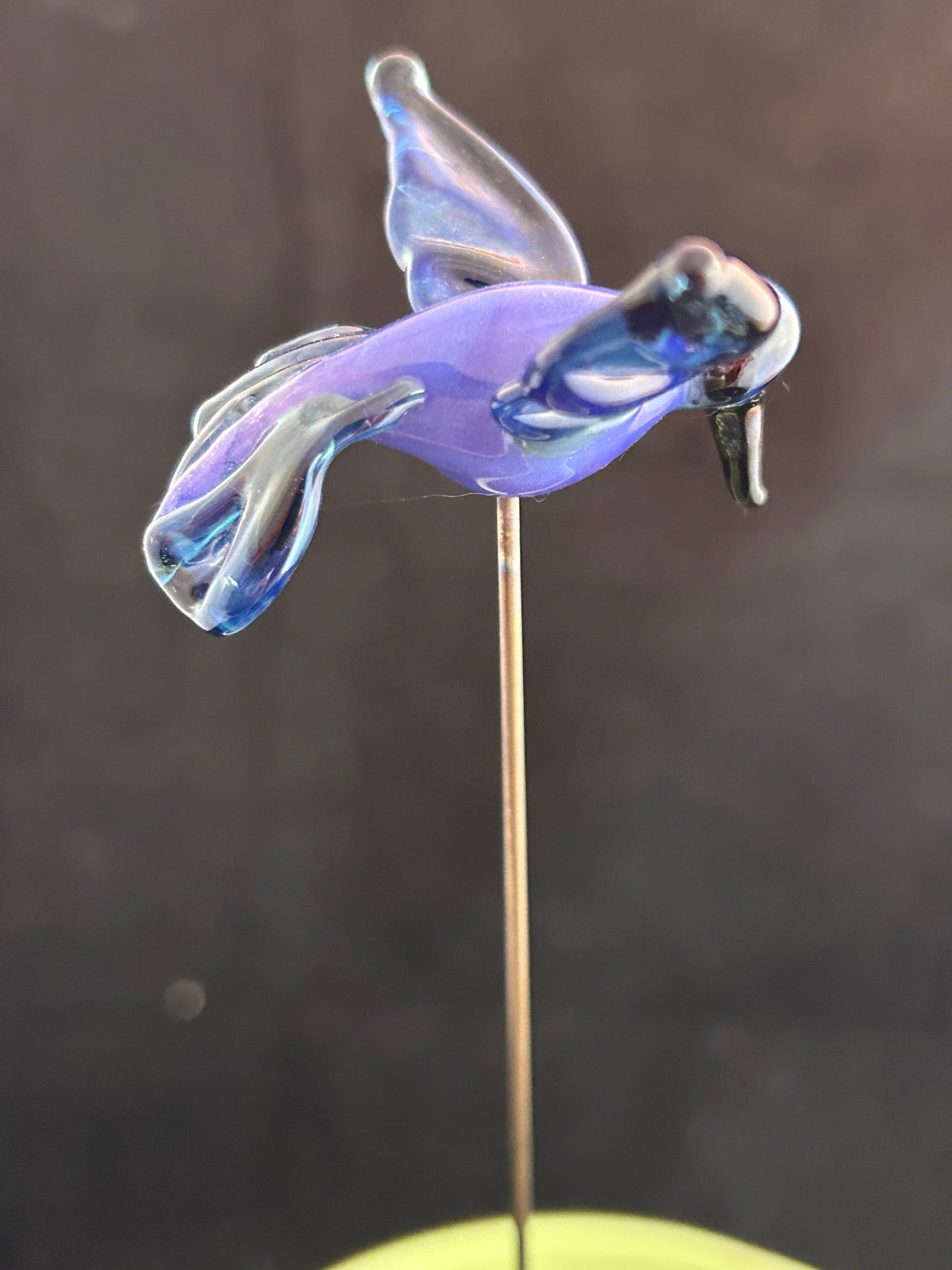 Purple & Blue Hummingbird Plant Stake