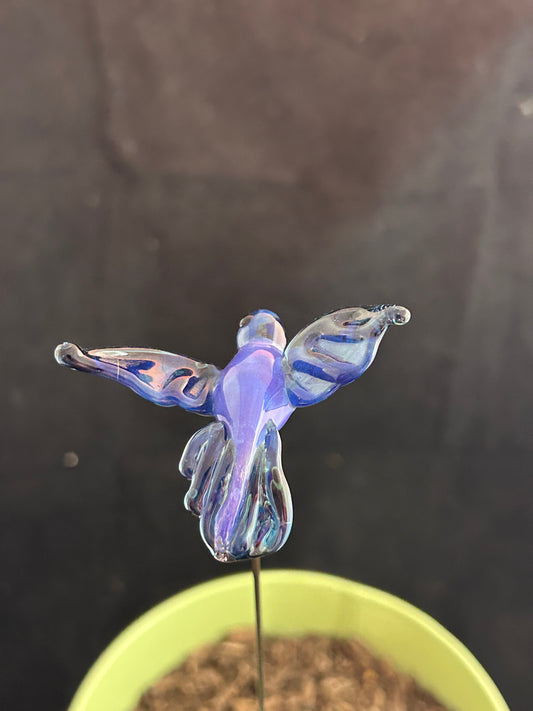 Purple & Blue Hummingbird Plant Stake
