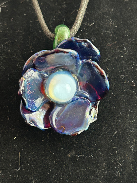 Purple Blue Flower Pendant