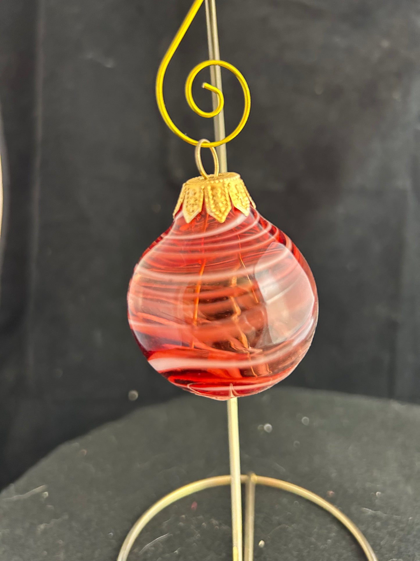 Red & White Striped Bulb Ornament