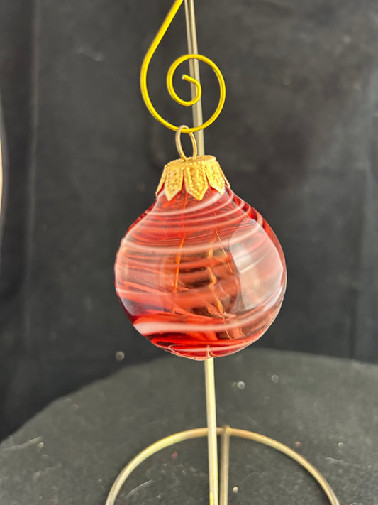 Red & White Striped Bulb Ornament