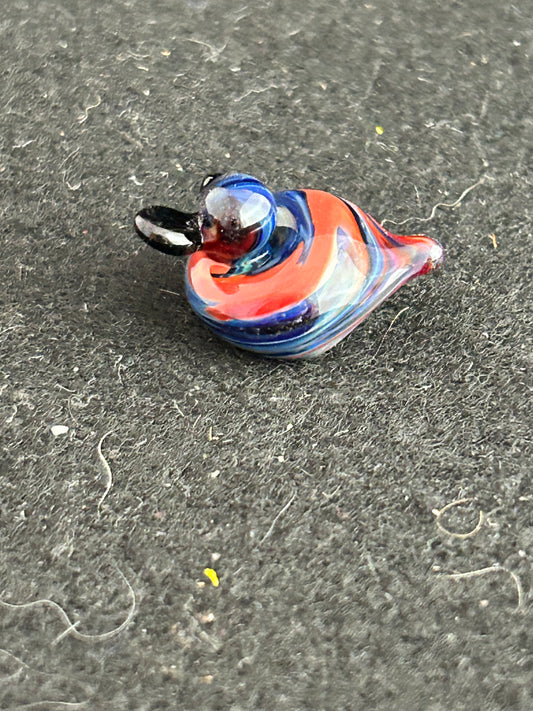 Blue Orange Swirl Duck