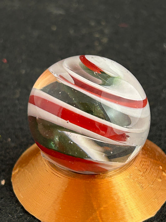 Clear, Red & White Marble