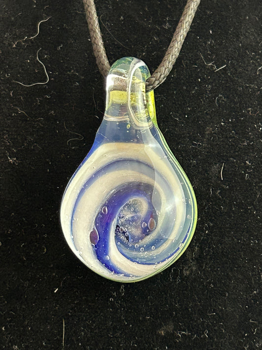 Blue & White Round Twist Pendant