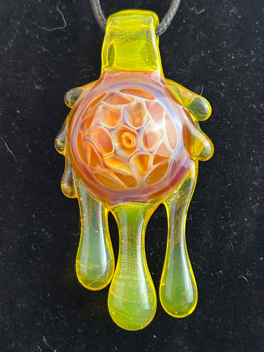 Yellow Honeycomb Drip Pendant
